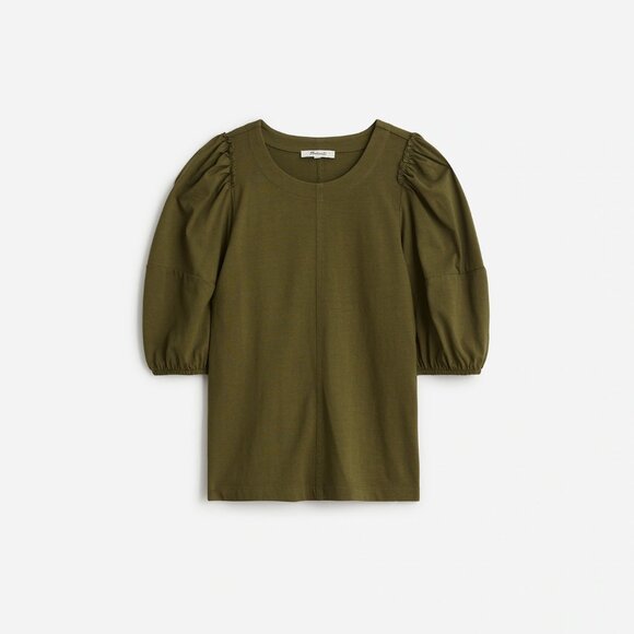 [NWT] Madewell Puff-Sleeve Tee in Olive - Picture 7 of 7